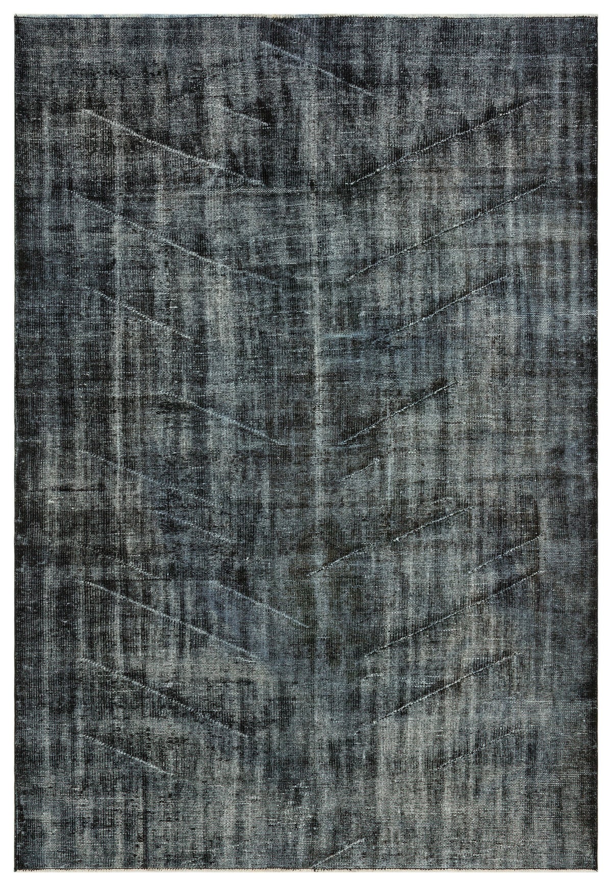 Black Over Dyed Vintage Rug 6&#39;1&#39;&#39; x 9&#39;1&#39;&#39; ft 186 x 278 cm