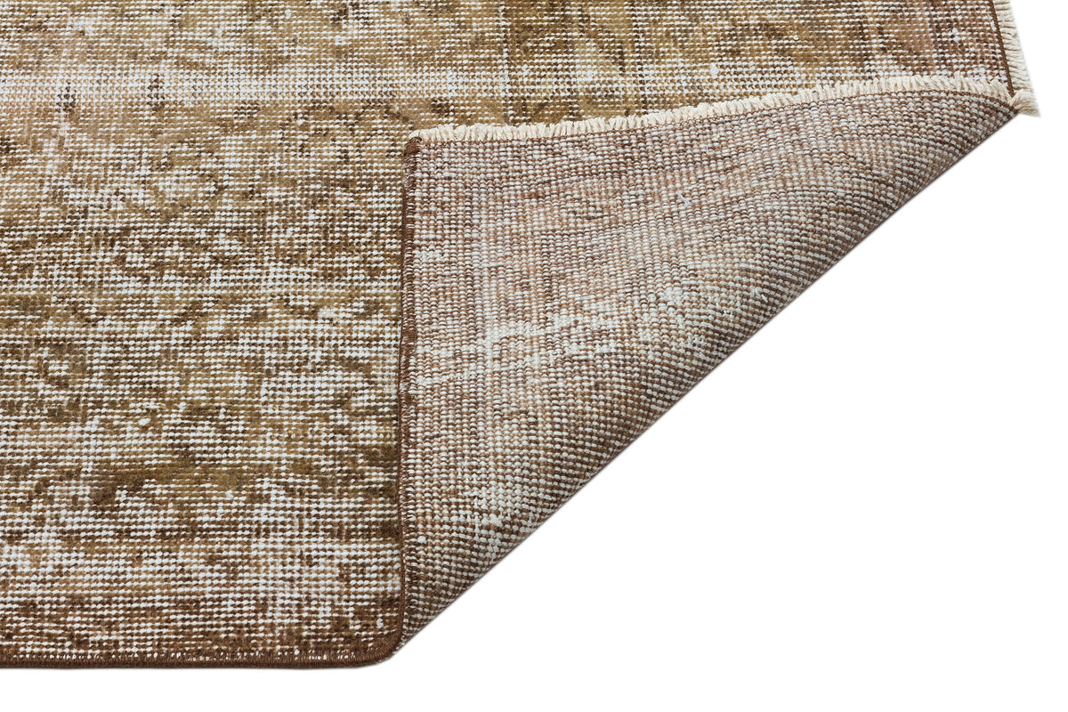 Brown Over Dyed Vintage Rug 6&#39;7&#39;&#39; x 10&#39;2&#39;&#39; ft 200 x 310 cm