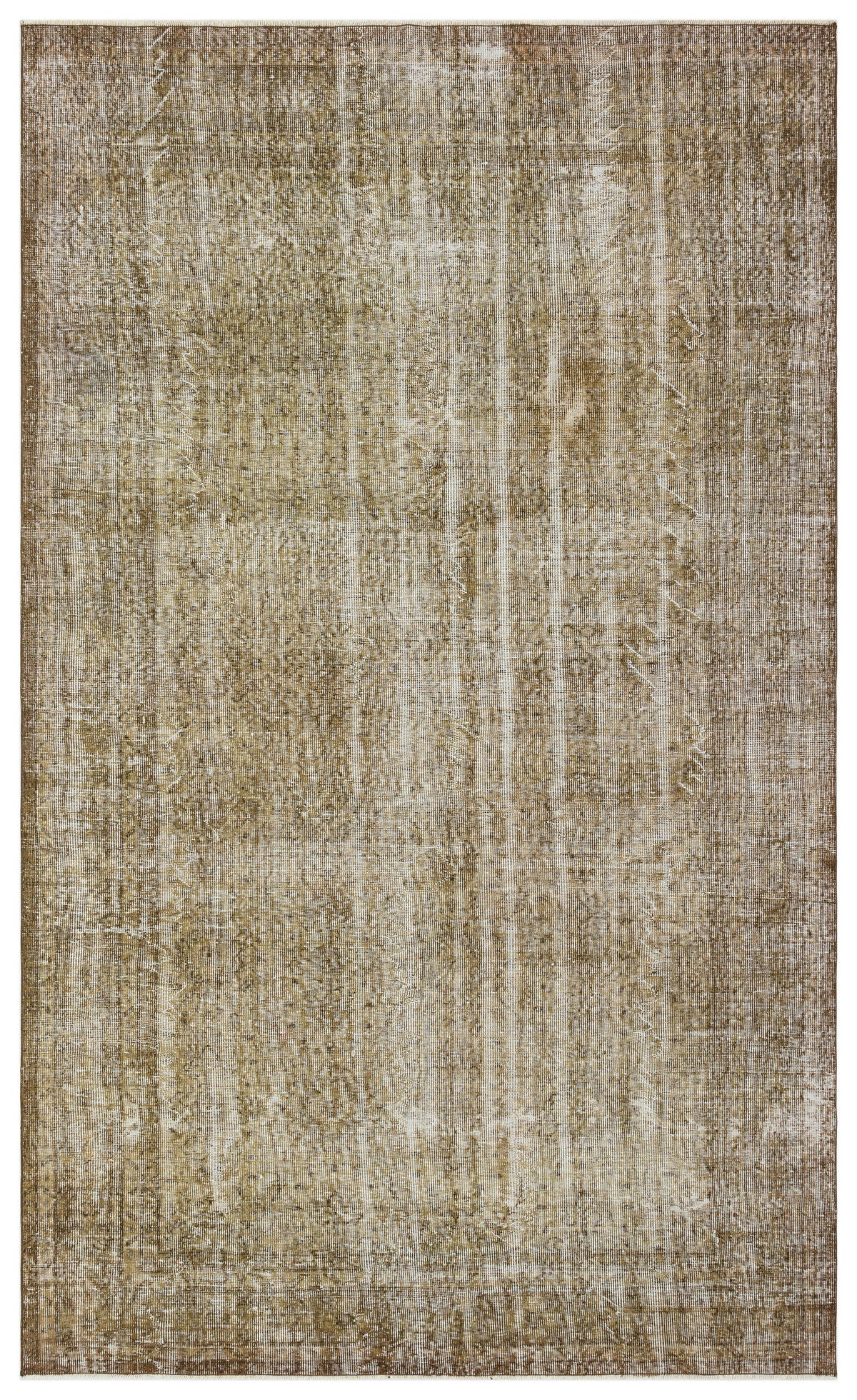 Brown Over Dyed Vintage Rug 6&#39;7&#39;&#39; x 10&#39;2&#39;&#39; ft 200 x 310 cm