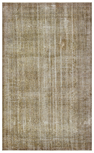 Brown Over Dyed Vintage Rug 6'7'' x 10'2'' ft 200 x 310 cm