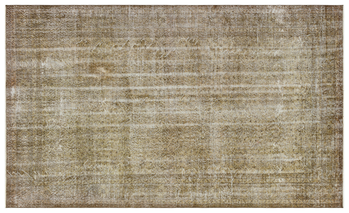 Brown Over Dyed Vintage Rug 6&#39;7&#39;&#39; x 10&#39;2&#39;&#39; ft 200 x 310 cm