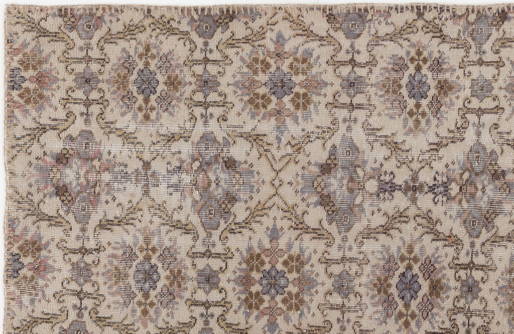 Beige Over Dyed Vintage Rug 4'8'' x 8'2'' ft 142 x 250 cm
