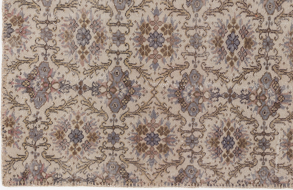 Beige Over Dyed Vintage Rug 4'8'' x 8'2'' ft 142 x 250 cm