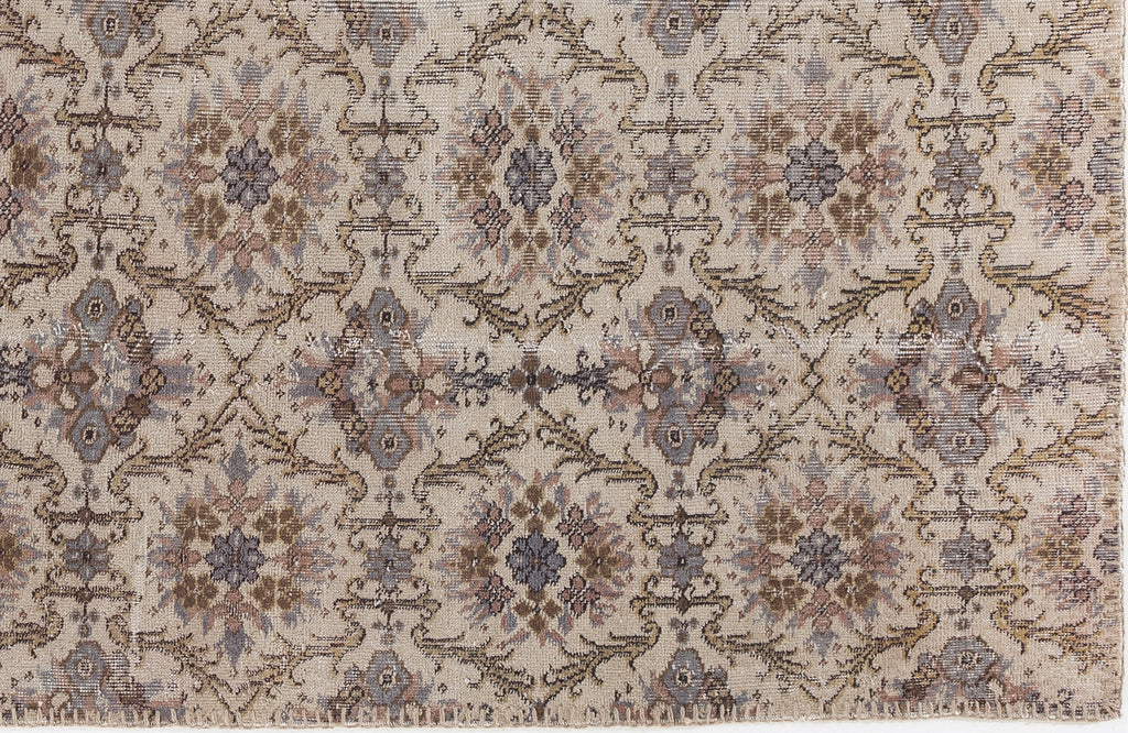 Beige Over Dyed Vintage Rug 4'8'' x 8'2'' ft 142 x 250 cm