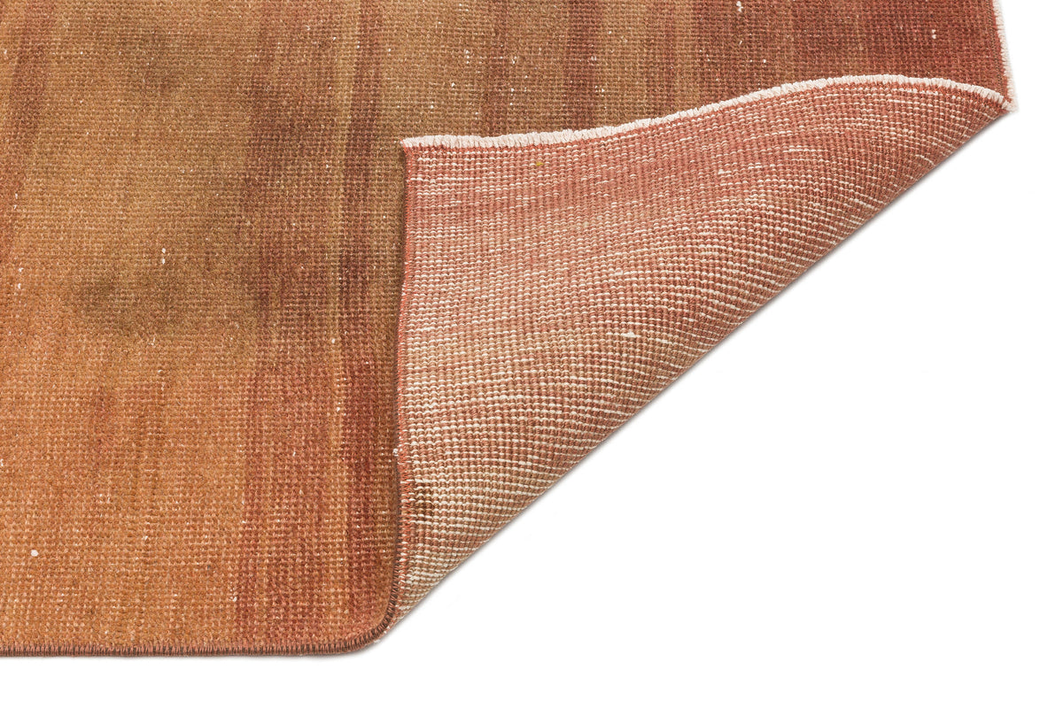 Orange Over Dyed Vintage Rug 4&#39;6&#39;&#39; x 6&#39;6&#39;&#39; ft 136 x 199 cm