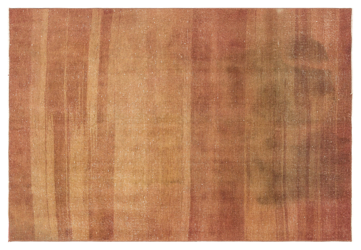 Orange Over Dyed Vintage Rug 4&#39;6&#39;&#39; x 6&#39;6&#39;&#39; ft 136 x 199 cm