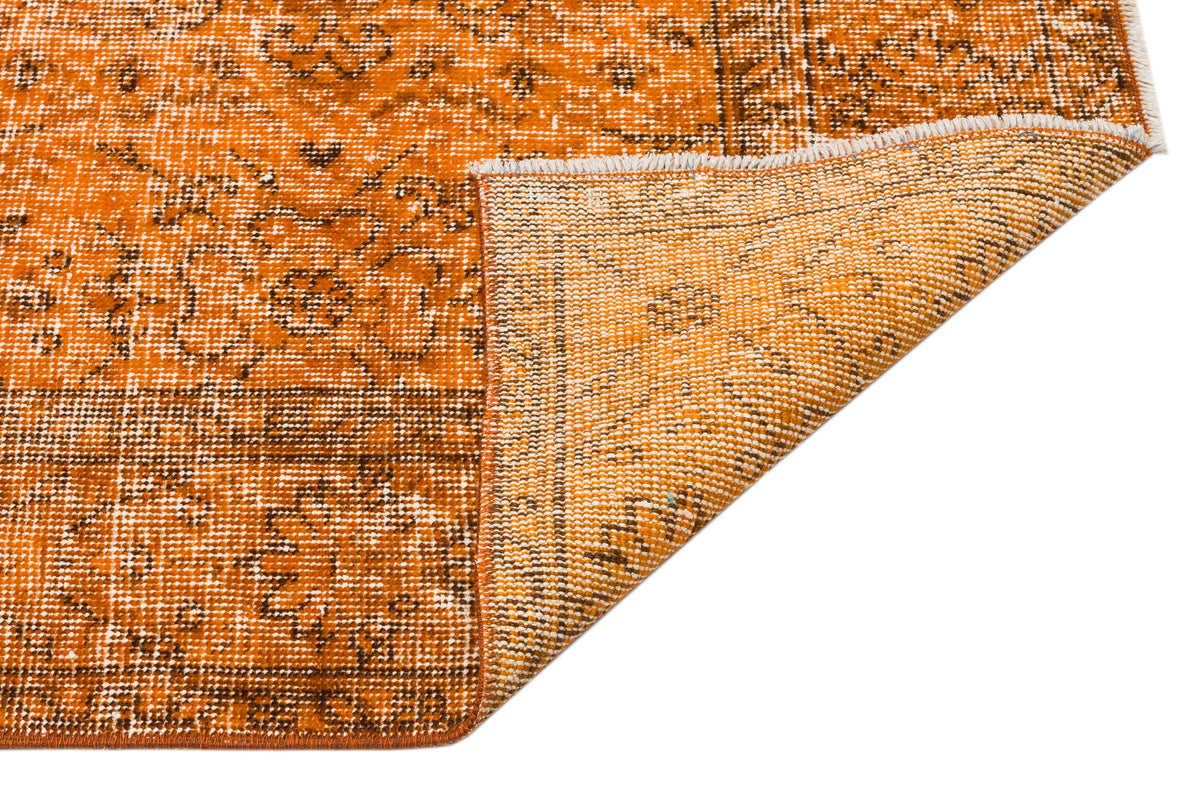 Orange Over Dyed Vintage Rug 5&#39;4&#39;&#39; x 9&#39;2&#39;&#39; ft 162 x 280 cm