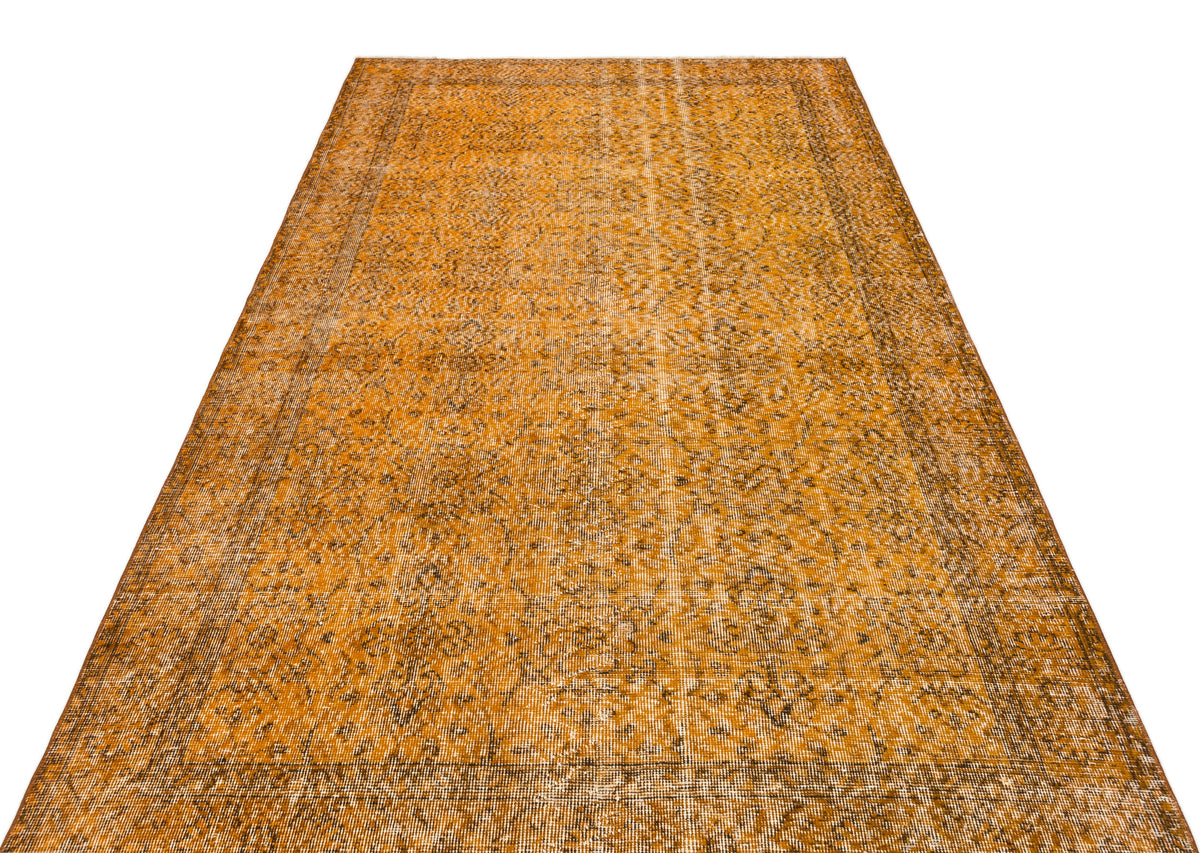 Orange Over Dyed Vintage Rug 5&#39;4&#39;&#39; x 9&#39;2&#39;&#39; ft 162 x 280 cm