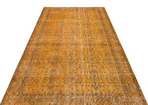 Orange Over Dyed Vintage Rug 5'4'' x 9'2'' ft 162 x 280 cm