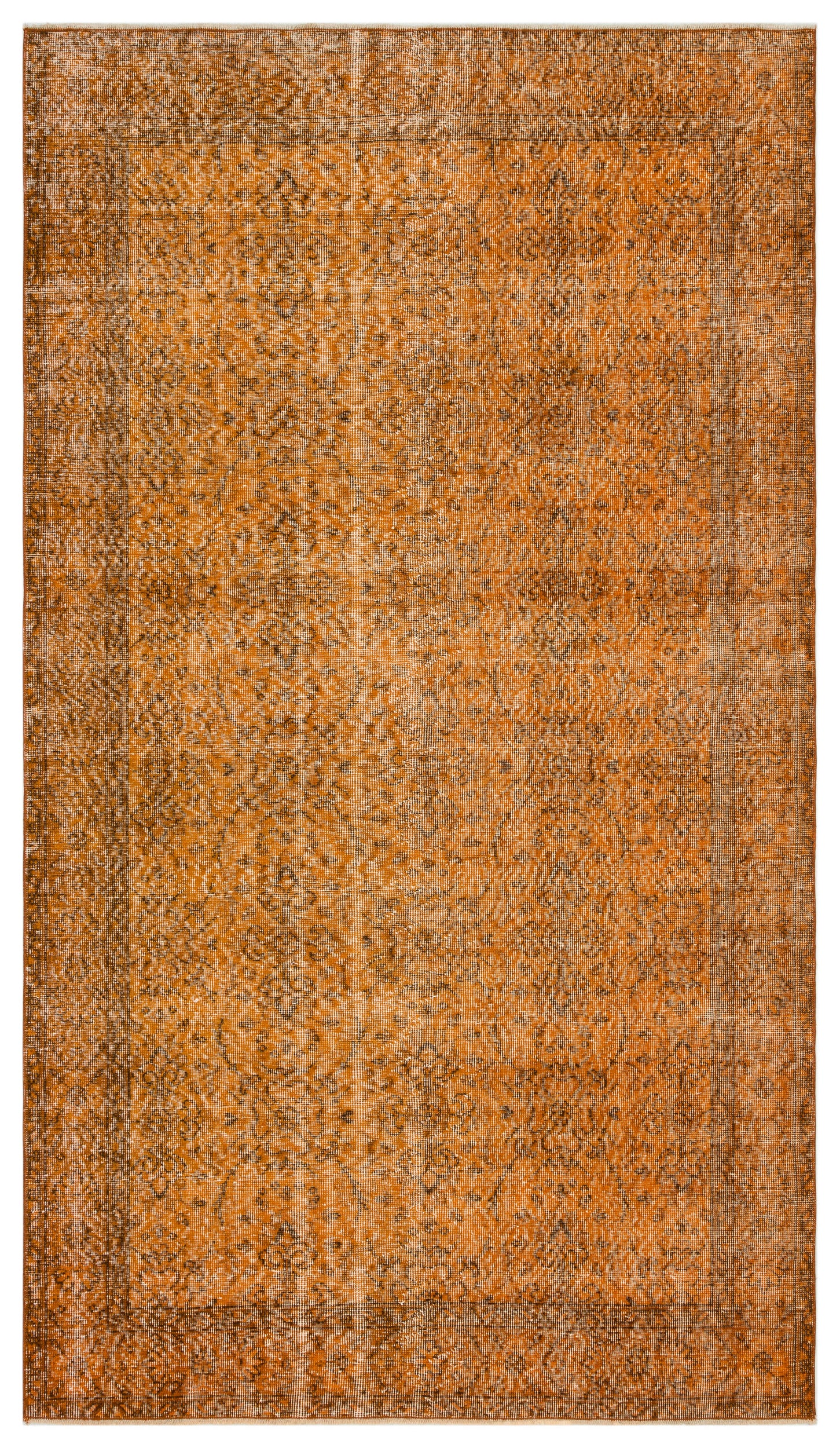 Orange Over Dyed Vintage Rug 5'4'' x 9'2'' ft 162 x 280 cm