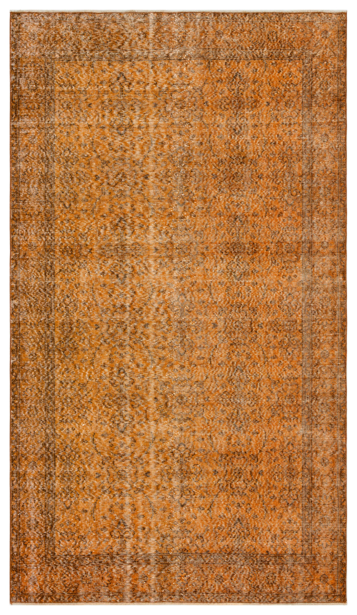 Orange Over Dyed Vintage Rug 5&#39;4&#39;&#39; x 9&#39;2&#39;&#39; ft 162 x 280 cm