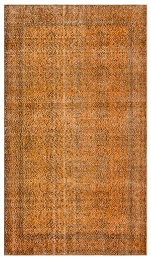 Orange Over Dyed Vintage Rug 5'4'' x 9'2'' ft 162 x 280 cm
