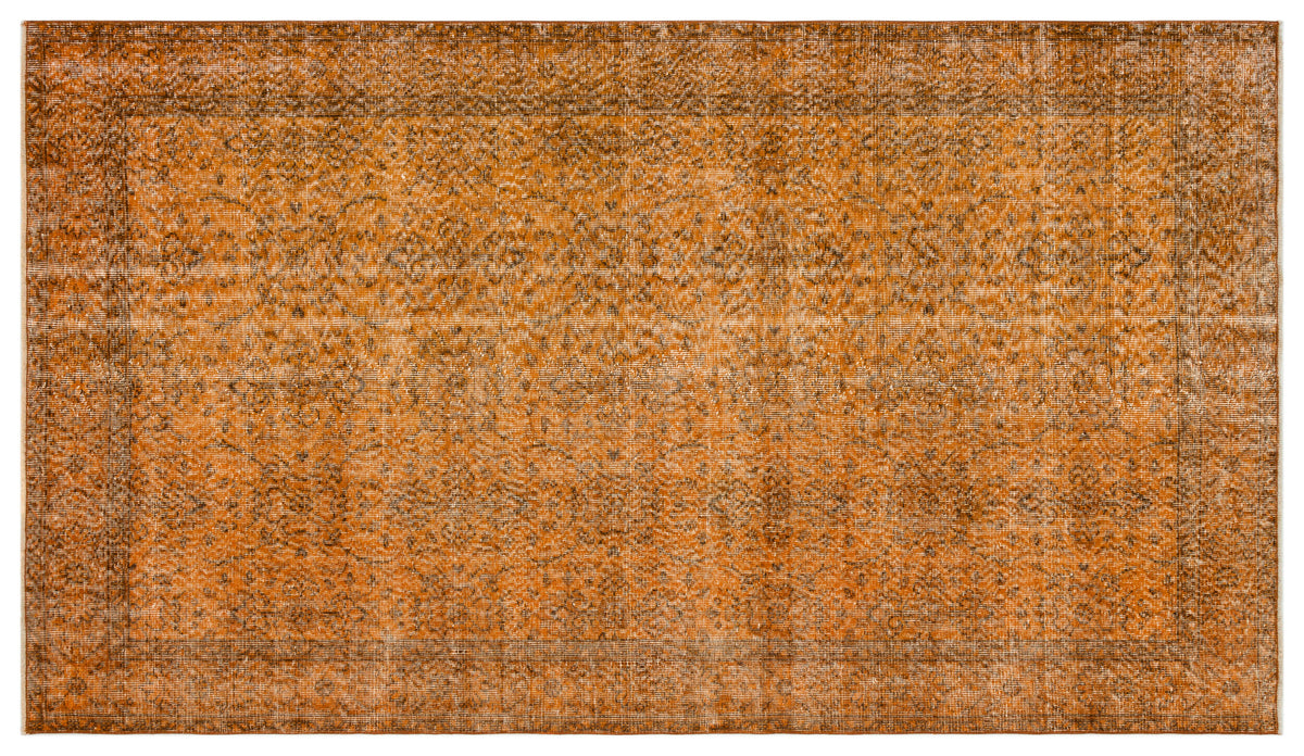 Orange Over Dyed Vintage Rug 5&#39;4&#39;&#39; x 9&#39;2&#39;&#39; ft 162 x 280 cm