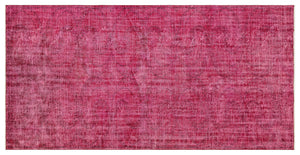 Red Over Dyed Vintage Rug 4'5'' x 8'8'' ft 134 x 263 cm