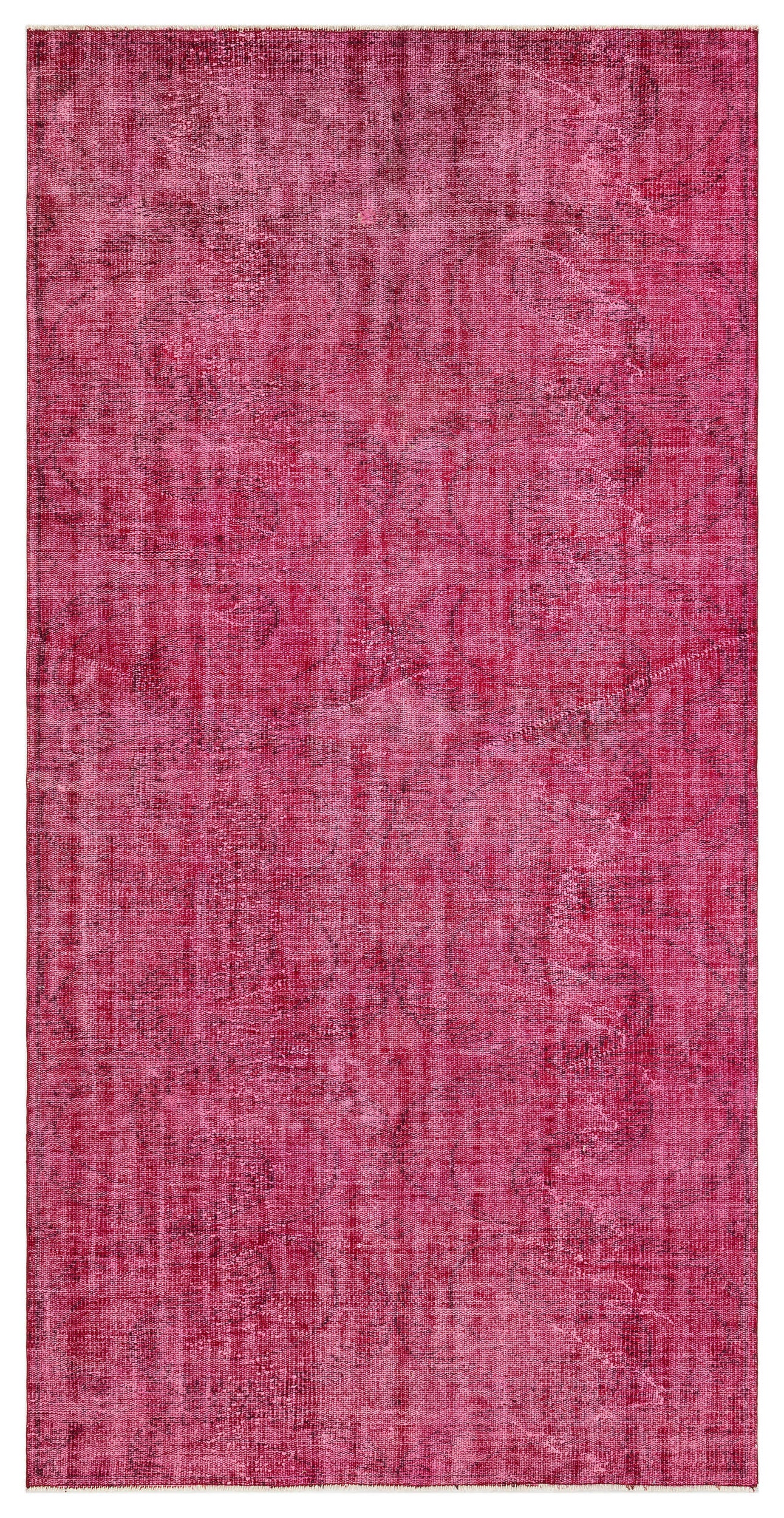 Red Over Dyed Vintage Rug 4'5'' x 8'8'' ft 134 x 263 cm