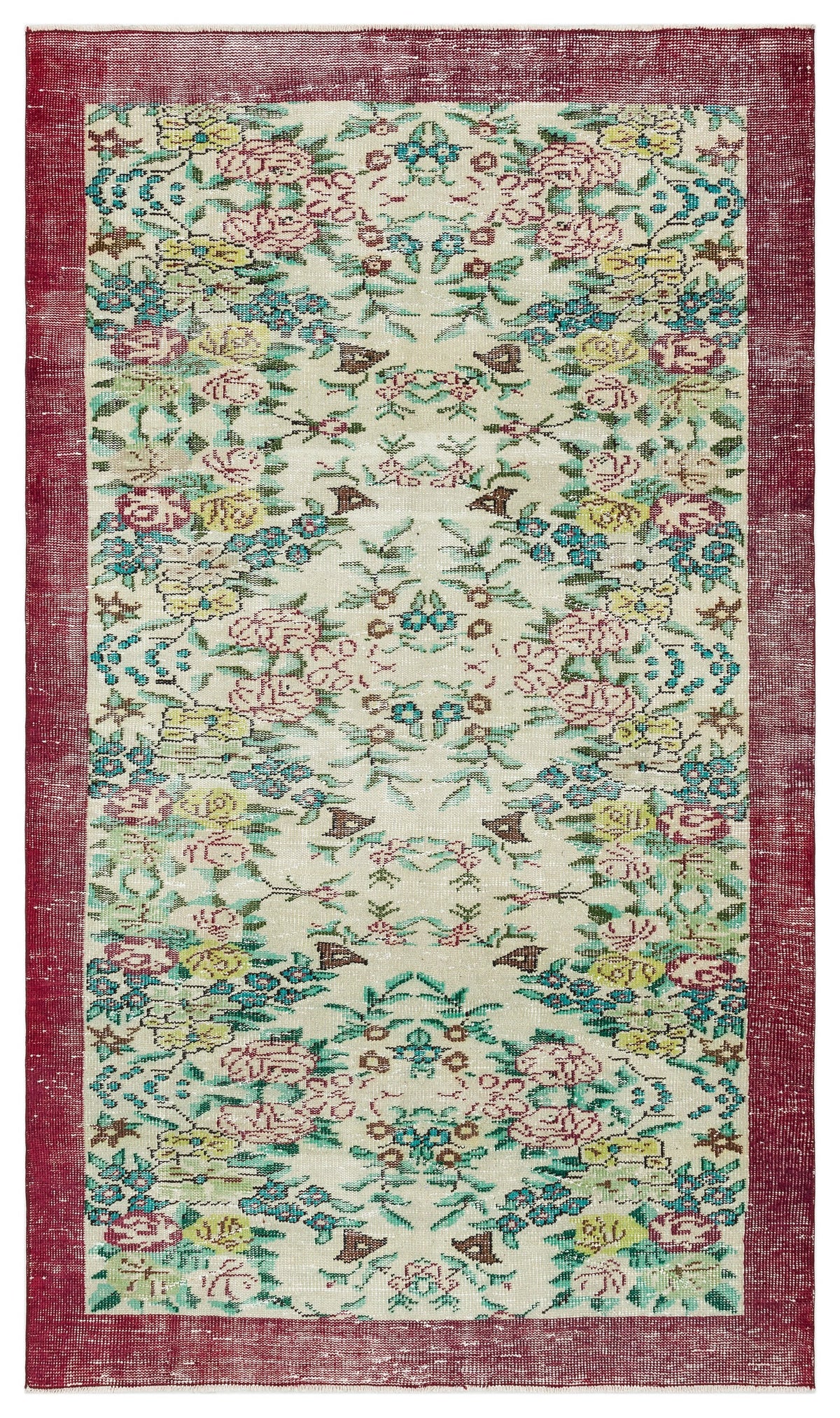 Retro Design Naturel Over Dyed Vintage Rug 4&#39;11&#39;&#39; x 8&#39;3&#39;&#39; ft 149 x 252 cm