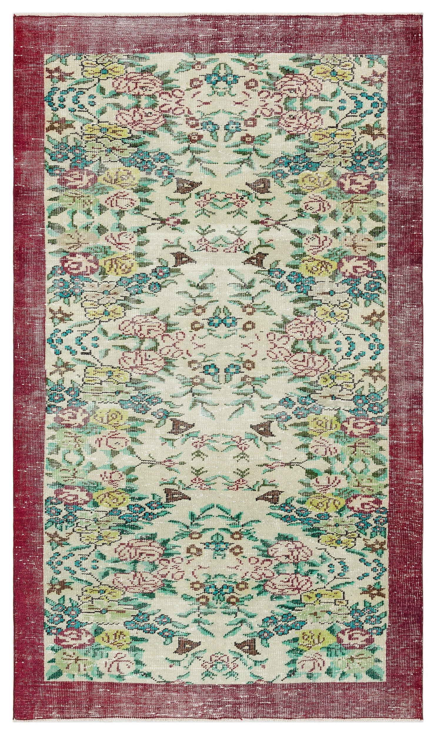 Retro Design Naturel Over Dyed Vintage Rug 4'11'' x 8'3'' ft 149 x 252 cm