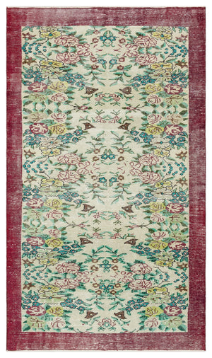 Retro Design Naturel Over Dyed Vintage Rug 4'11'' x 8'3'' ft 149 x 252 cm