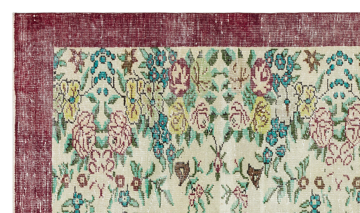 Retro Design Naturel Over Dyed Vintage Rug 4&#39;11&#39;&#39; x 8&#39;3&#39;&#39; ft 149 x 252 cm