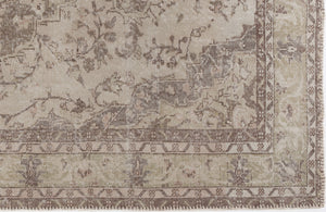 Beige Over Dyed Vintage Rug 5'6'' x 9'6'' ft 167 x 290 cm