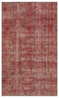 Red Over Dyed Vintage Rug 5'0'' x 8'5'' ft 153 x 256 cm
