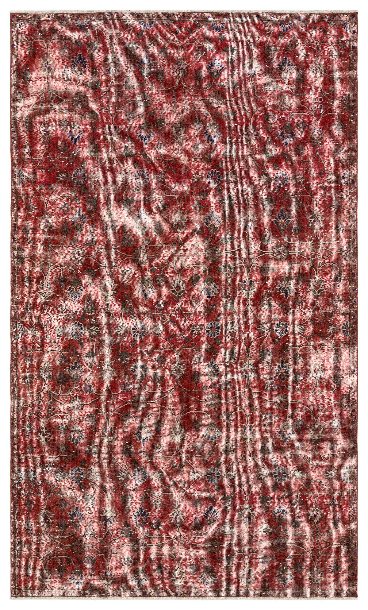 Red Over Dyed Vintage Rug 5&#39;0&#39;&#39; x 8&#39;5&#39;&#39; ft 153 x 256 cm