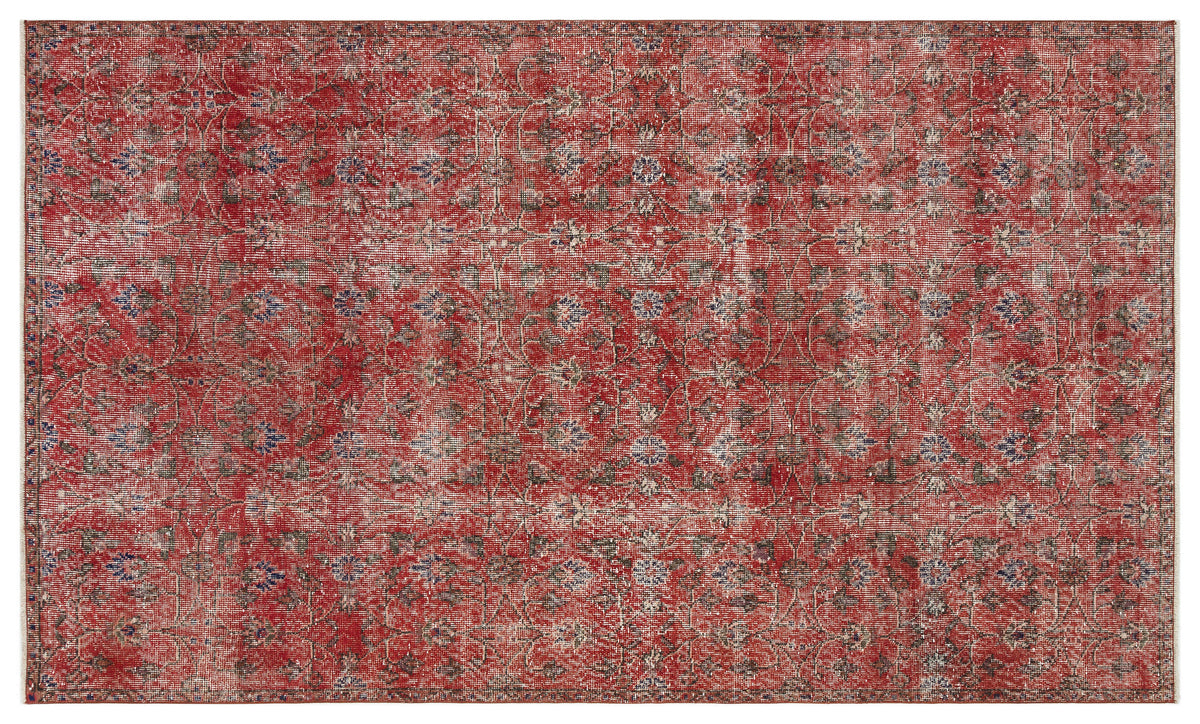 Red Over Dyed Vintage Rug 5&#39;0&#39;&#39; x 8&#39;5&#39;&#39; ft 153 x 256 cm