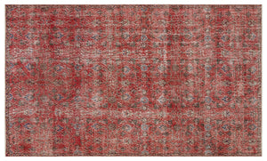 Red Over Dyed Vintage Rug 5'0'' x 8'5'' ft 153 x 256 cm