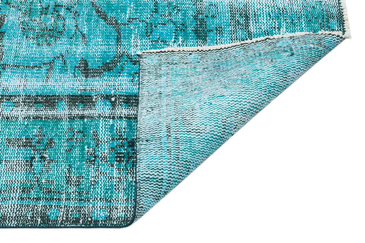 Turquoise  Over Dyed Vintage Rug 5&#39;9&#39;&#39; x 9&#39;3&#39;&#39; ft 176 x 281 cm