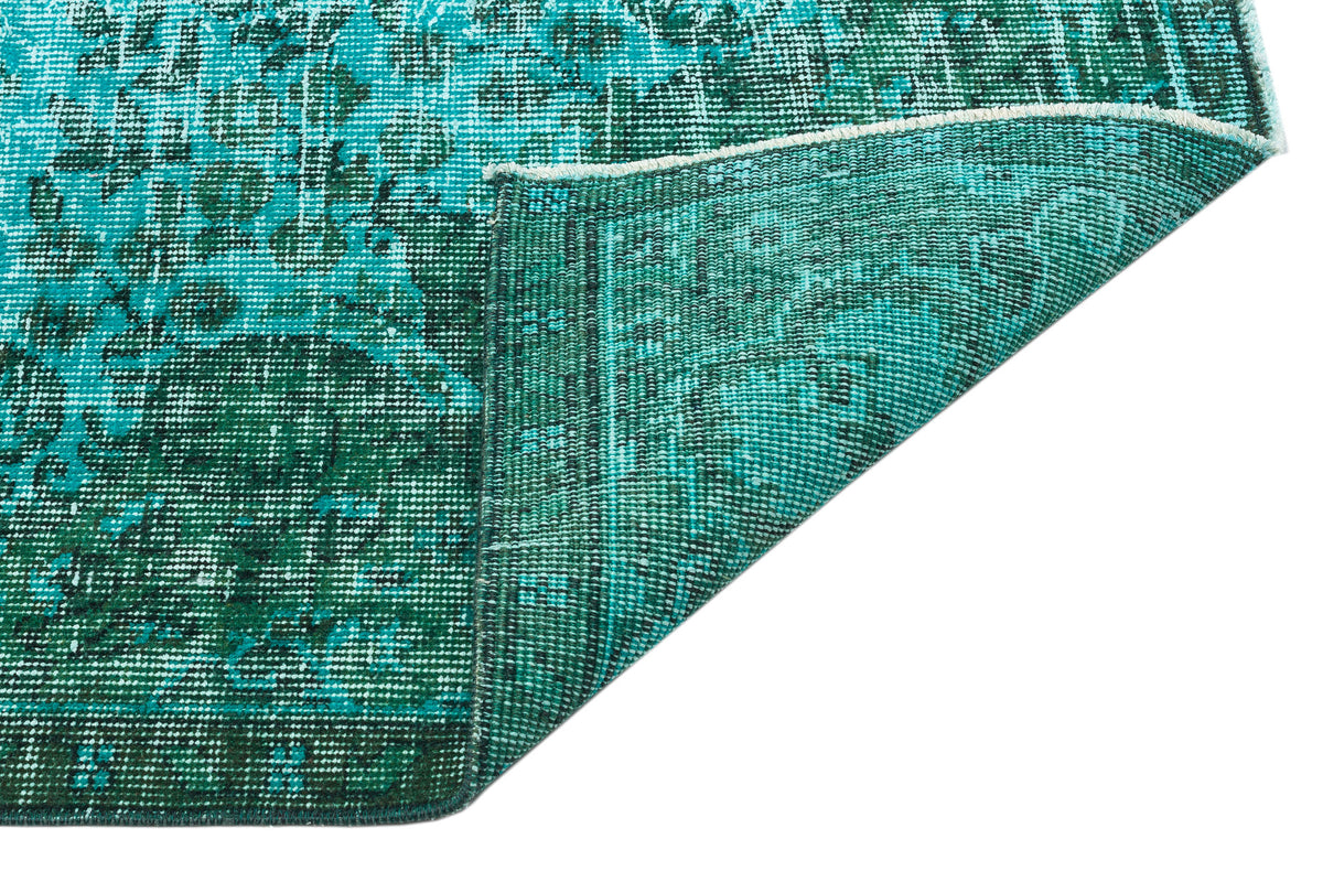 Turquoise  Over Dyed Vintage Rug 5&#39;7&#39;&#39; x 9&#39;1&#39;&#39; ft 170 x 278 cm