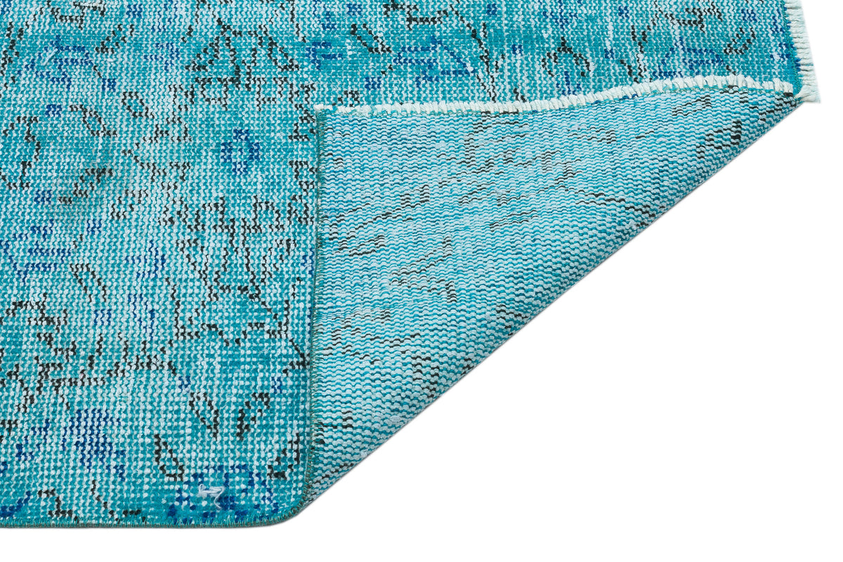Turquoise  Over Dyed Vintage Rug 6&#39;8&#39;&#39; x 10&#39;2&#39;&#39; ft 204 x 310 cm