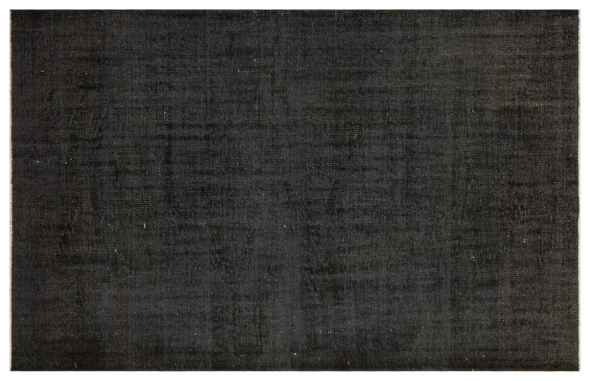 Black Over Dyed Vintage Rug 5&#39;7&#39;&#39; x 8&#39;8&#39;&#39; ft 171 x 264 cm