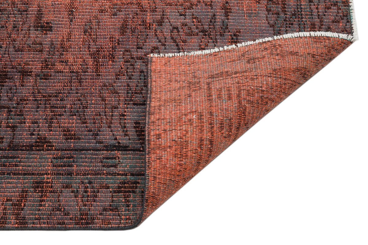 Brown Over Dyed Vintage Rug 5&#39;3&#39;&#39; x 9&#39;9&#39;&#39; ft 159 x 298 cm