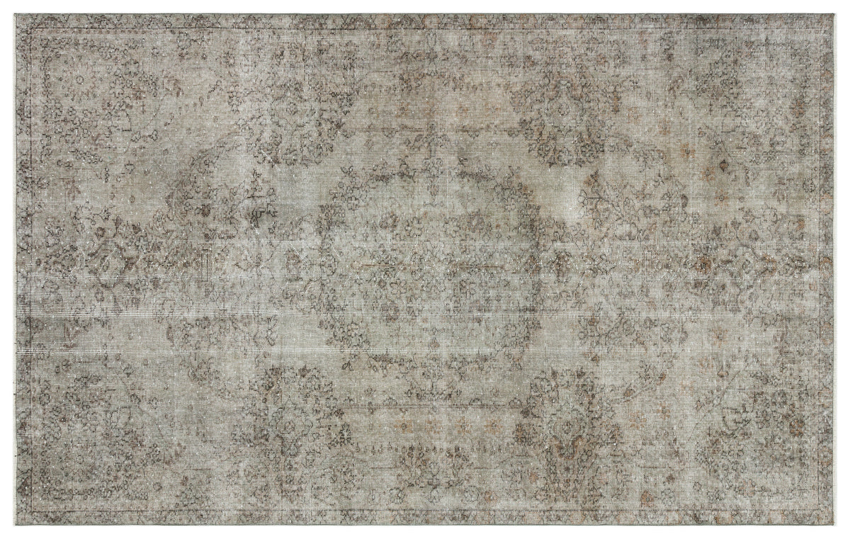 Gray Over Dyed Vintage Rug 5&#39;7&#39;&#39; x 9&#39;2&#39;&#39; ft 170 x 280 cm