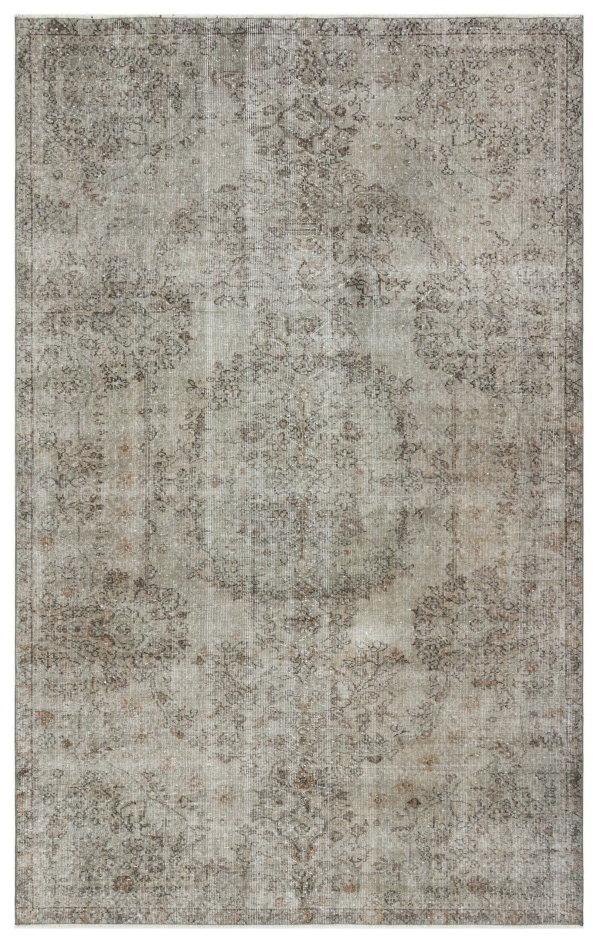 Gray Over Dyed Vintage Rug 5&#39;7&#39;&#39; x 9&#39;2&#39;&#39; ft 170 x 280 cm