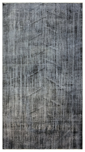 Gray Over Dyed Vintage Rug 4'10'' x 8'9'' ft 148 x 267 cm