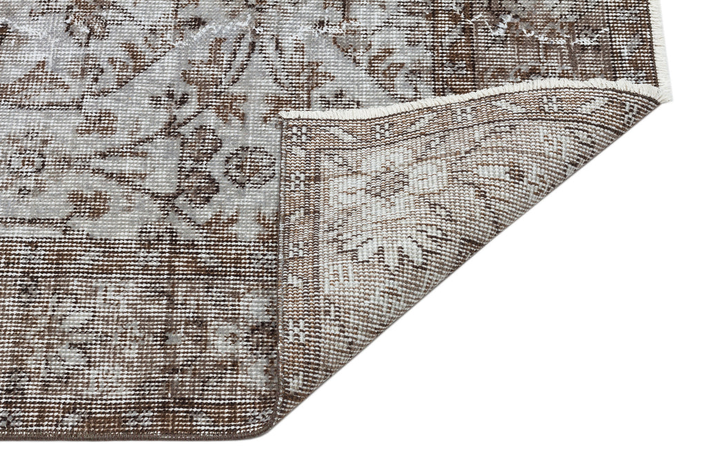 Gray Over Dyed Vintage Rug 4'8'' x 8'1'' ft 142 x 247 cm