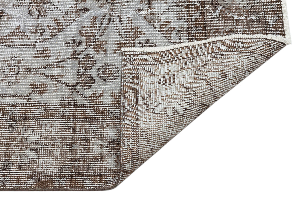 Gray Over Dyed Vintage Rug 4&#39;8&#39;&#39; x 8&#39;1&#39;&#39; ft 142 x 247 cm
