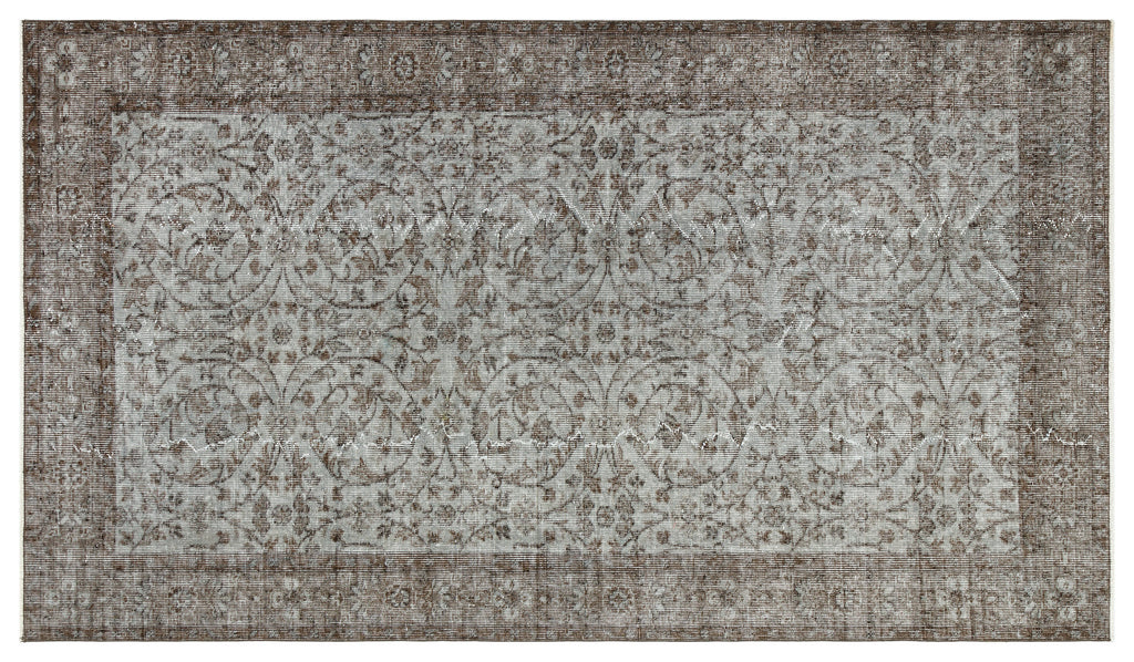 Gray Over Dyed Vintage Rug 4'8'' x 8'1'' ft 142 x 247 cm