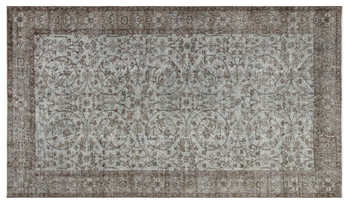 Gray Over Dyed Vintage Rug 4&#39;8&#39;&#39; x 8&#39;1&#39;&#39; ft 142 x 247 cm