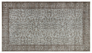 Gray Over Dyed Vintage Rug 4'8'' x 8'1'' ft 142 x 247 cm