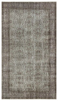 Gray Over Dyed Vintage Rug 5'4'' x 9'4'' ft 162 x 285 cm