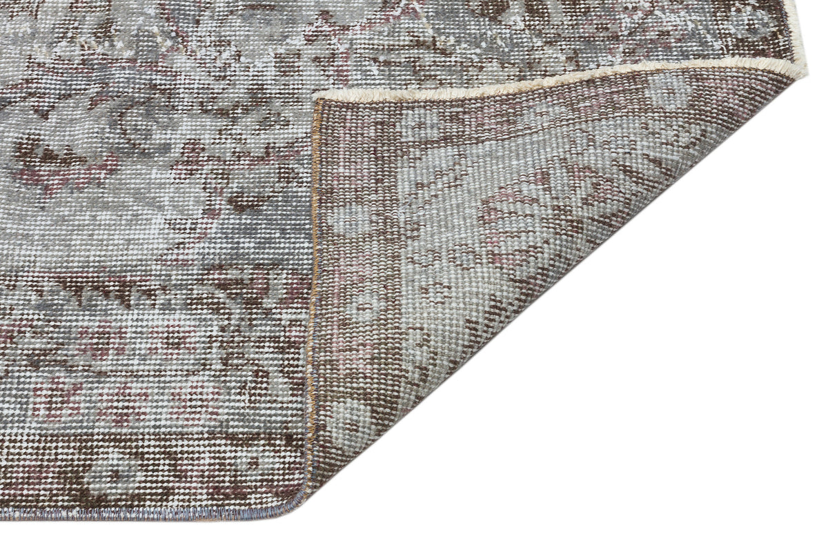 Gray Over Dyed Vintage Rug 5&#39;8&#39;&#39; x 9&#39;7&#39;&#39; ft 172 x 292 cm