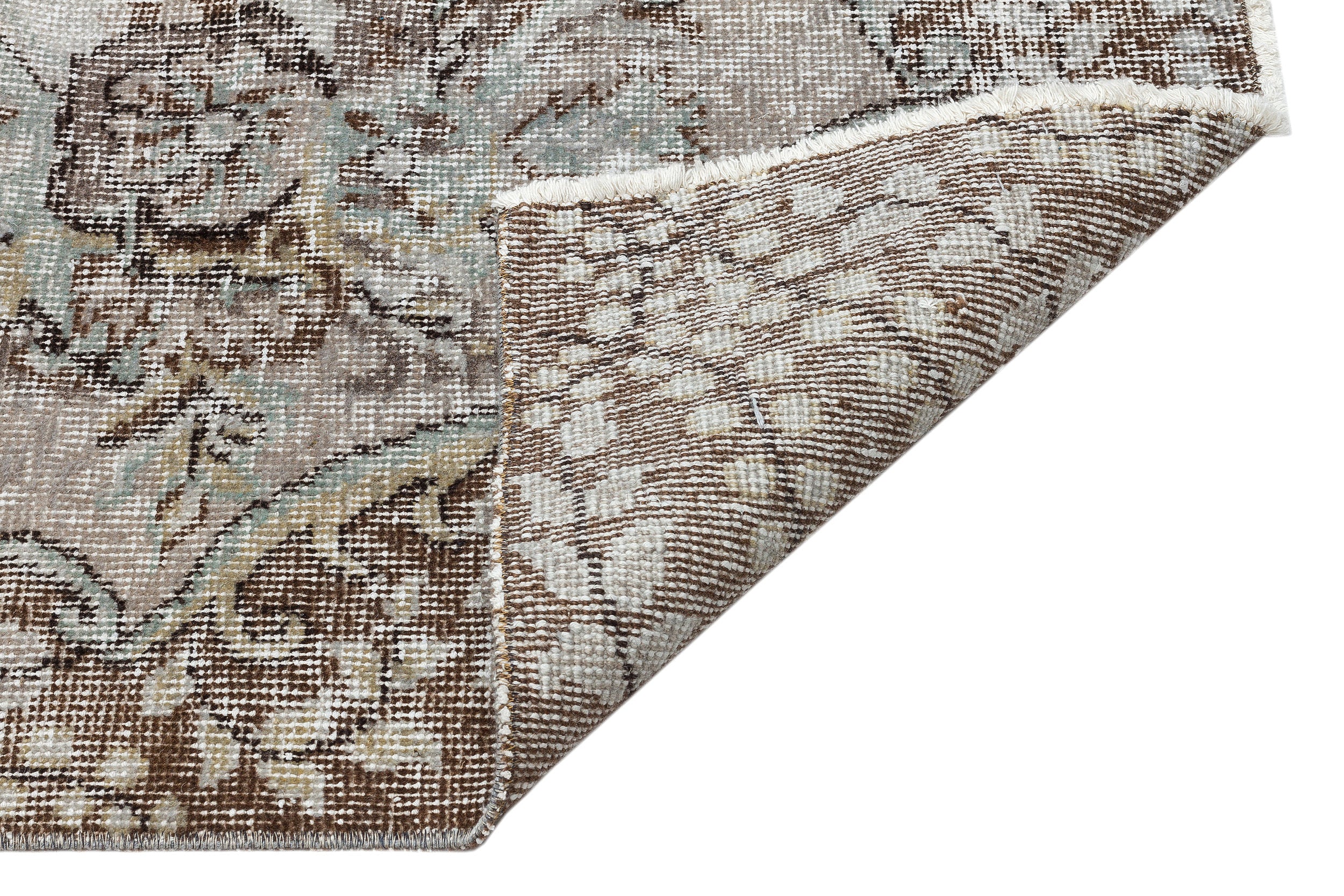 Gray Over Dyed Vintage Rug 5'9'' x 10'1'' ft 174 x 307 cm