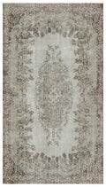 Gray Over Dyed Vintage Rug 5'9'' x 10'1'' ft 174 x 307 cm