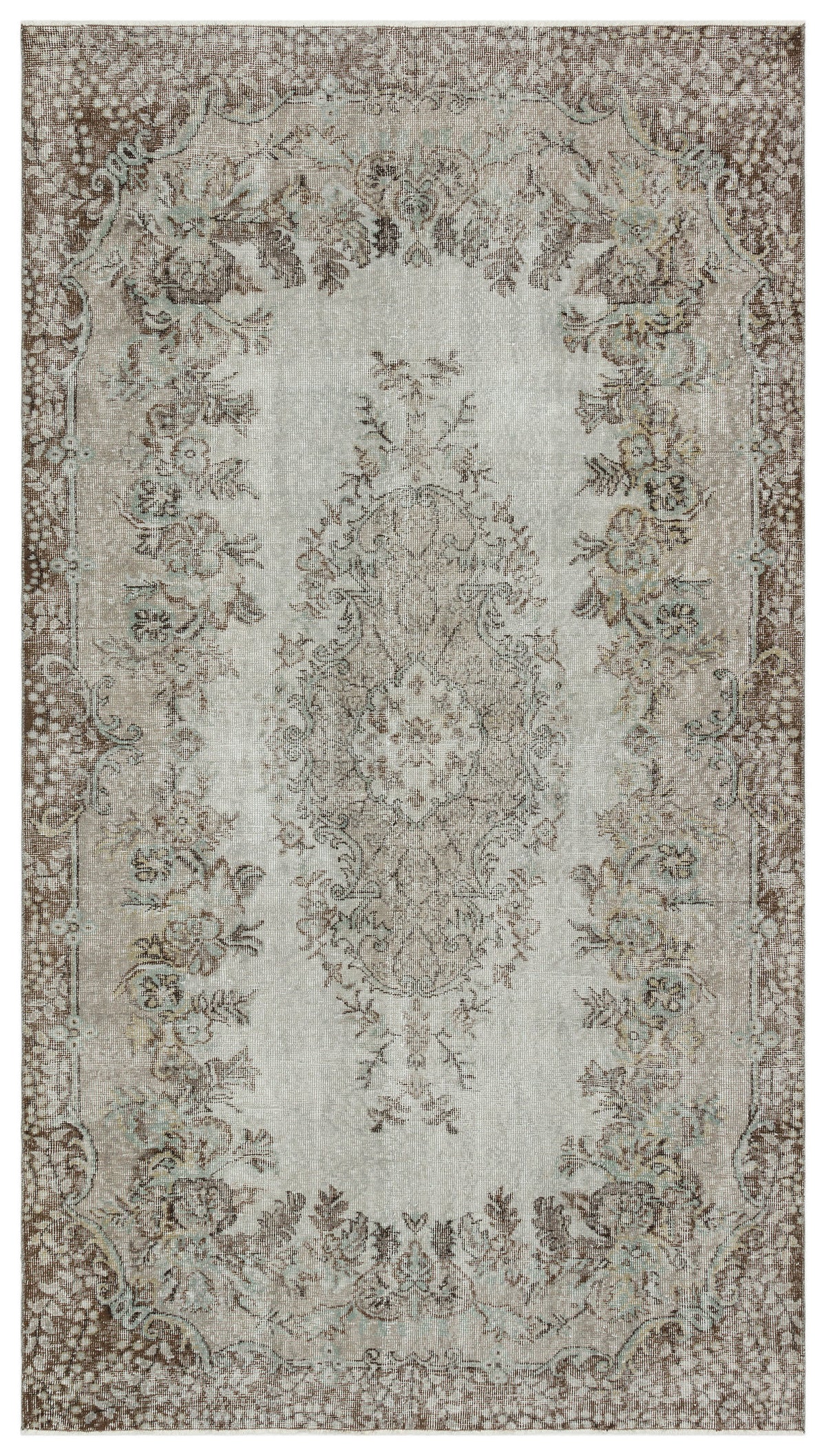 Gray Over Dyed Vintage Rug 5&#39;9&#39;&#39; x 10&#39;1&#39;&#39; ft 174 x 307 cm