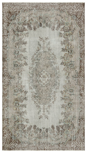Gray Over Dyed Vintage Rug 5'9'' x 10'1'' ft 174 x 307 cm