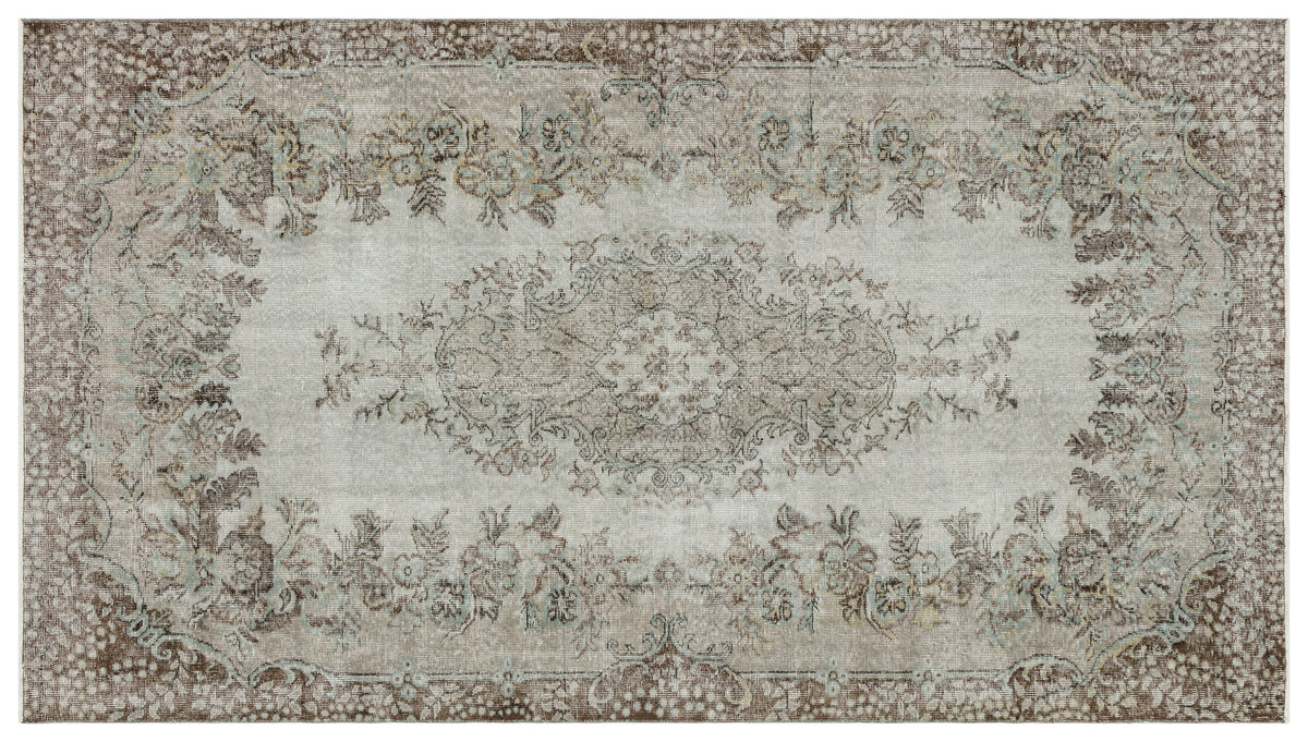 Gray Over Dyed Vintage Rug 5&#39;9&#39;&#39; x 10&#39;1&#39;&#39; ft 174 x 307 cm