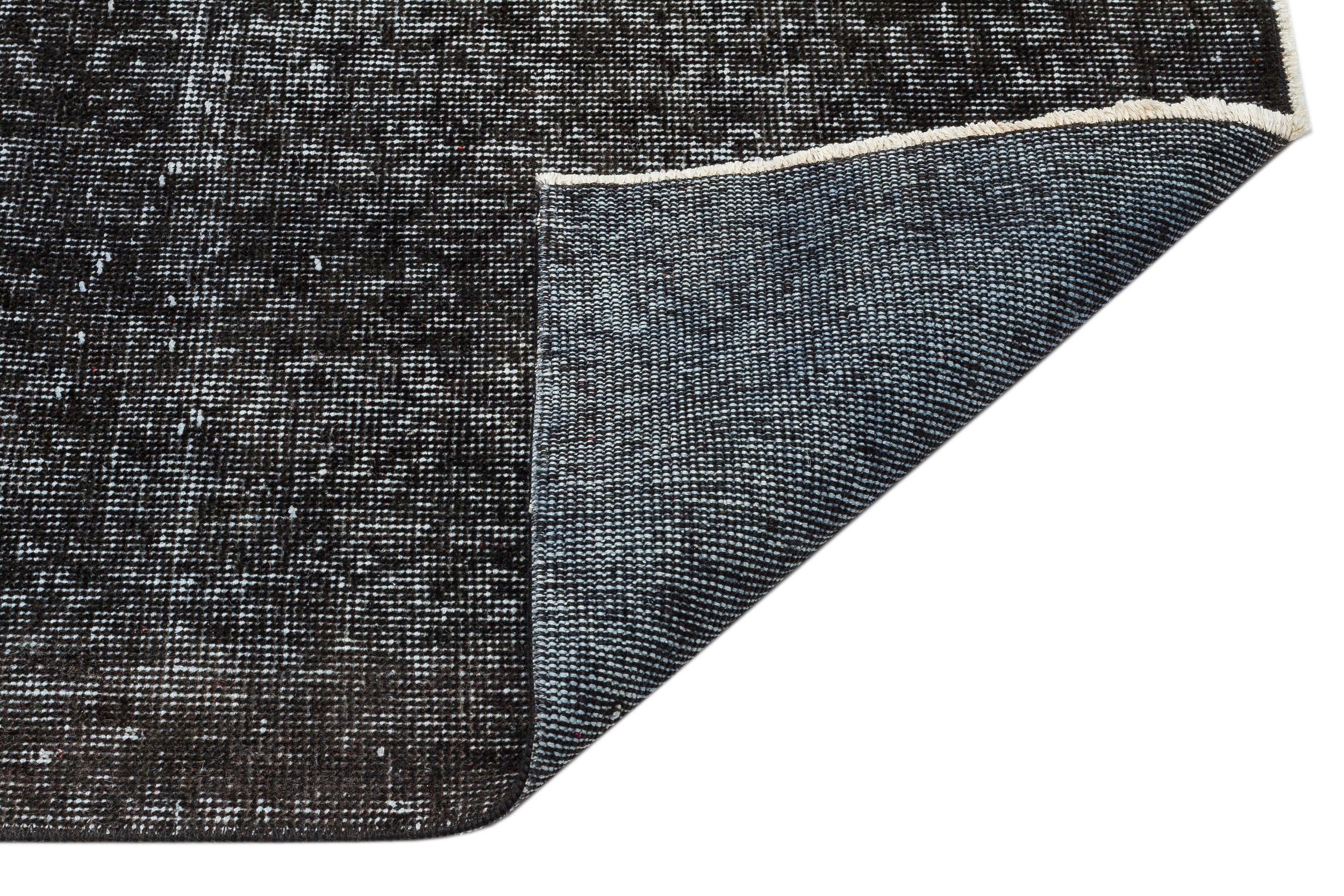 Black Over Dyed Vintage Rug 7'1'' x 8'1'' ft 215 x 246 cm