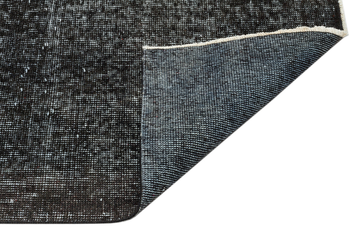 Black Over Dyed Vintage Rug 7&#39;1&#39;&#39; x 8&#39;1&#39;&#39; ft 215 x 246 cm